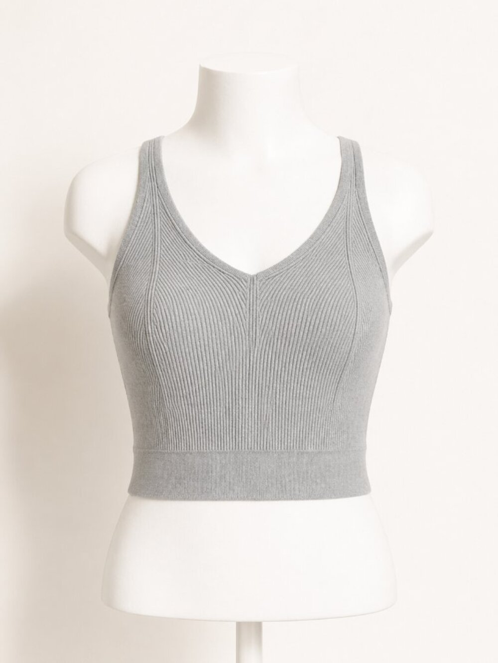 A New Day Ribbed Knit Crop Sweater Tank Gray Size XL NWT